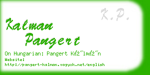 kalman pangert business card